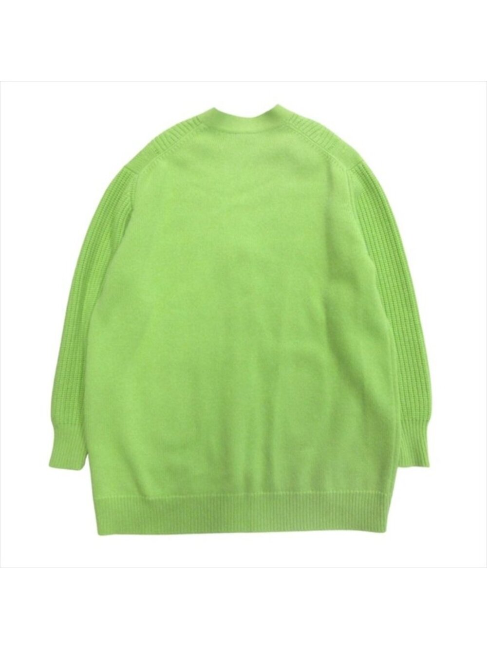 Hermes Series Button Oversize Cardigan Knit Sweater Cashmere Cotton 34 Green - Picture 2 of 9